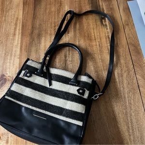 Black and off white strip bag